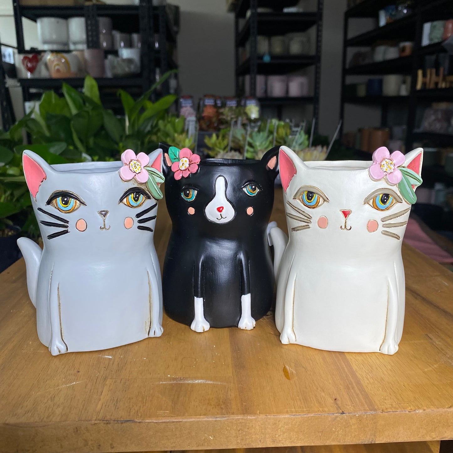 Baby Pretty Kitty Planter - Black