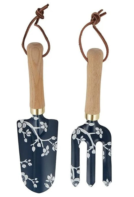 Blossy Garden Trowel & Fork - Blue