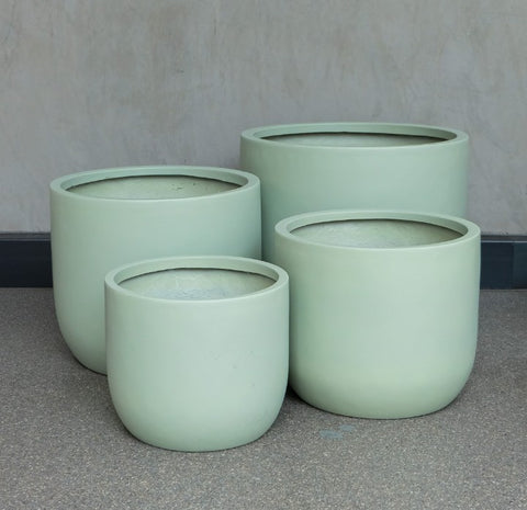 Mint Green Lightweight Fibreglass Pots - 3 sizes