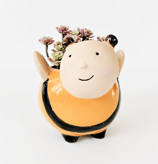 Bee Planter Yellow & Black 12cm