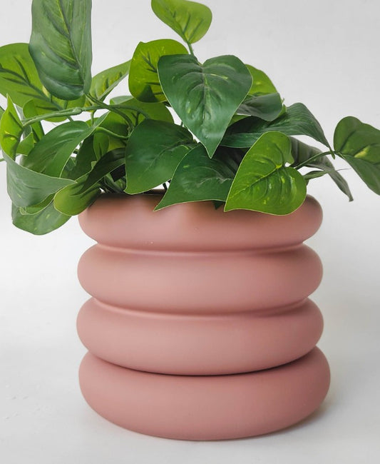 Naomi Ring Planter with Saucer Rose Medium