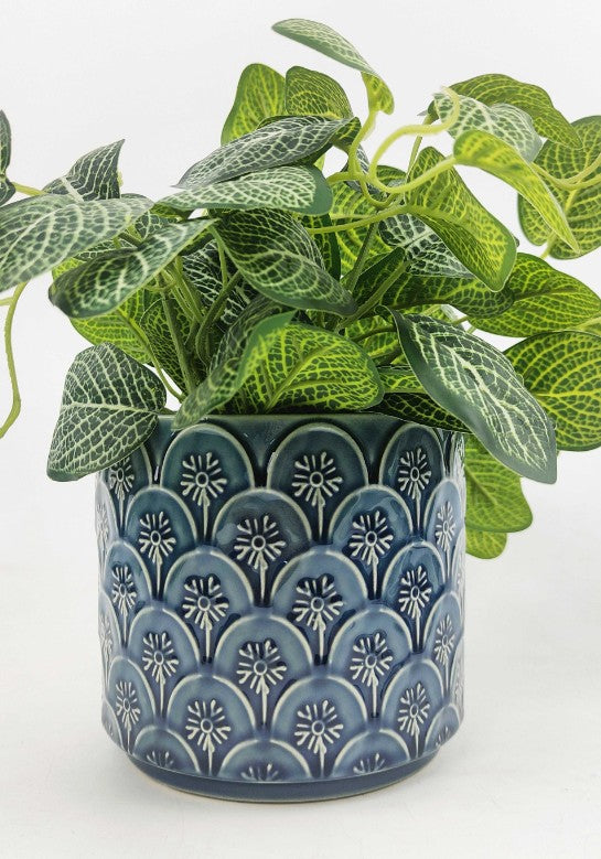 Kaycie Floral Planter Denim