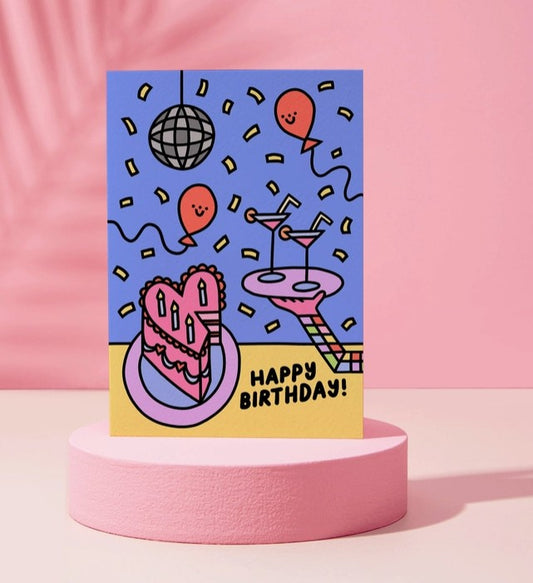 Happy Birthday Cake Party Card