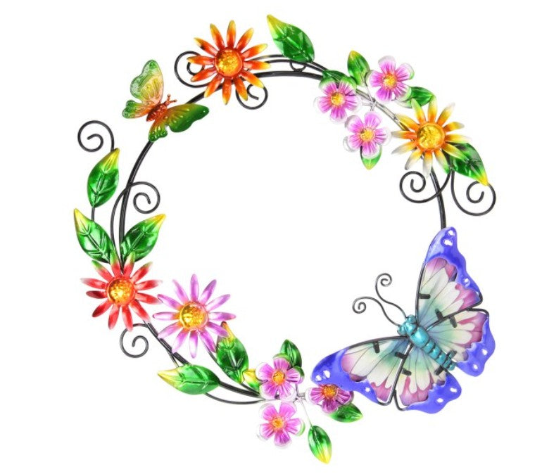 Metal Butterfly & Circle Wall Art 40cm