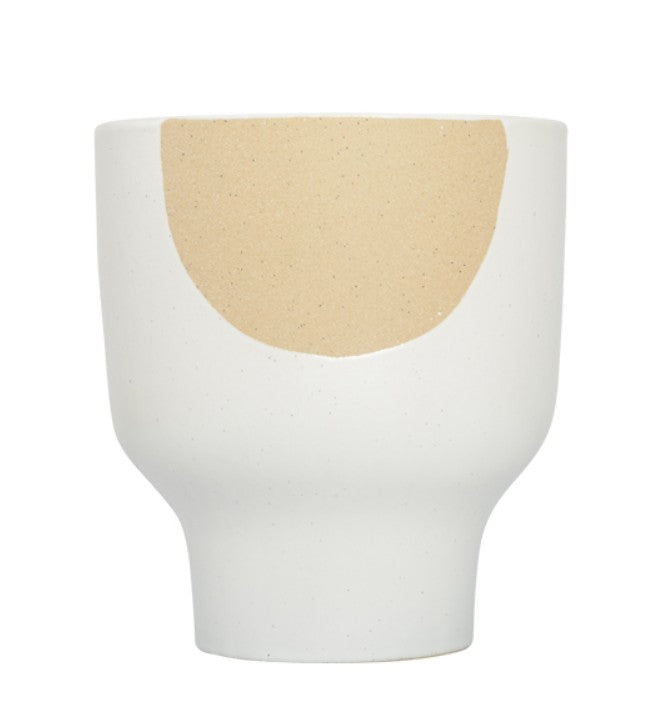 Ash Planter Pot White/Tan