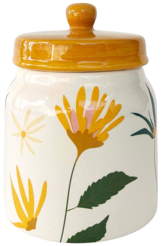 Cassia Floral Ceramic Platter & Jar Peach - 2 items