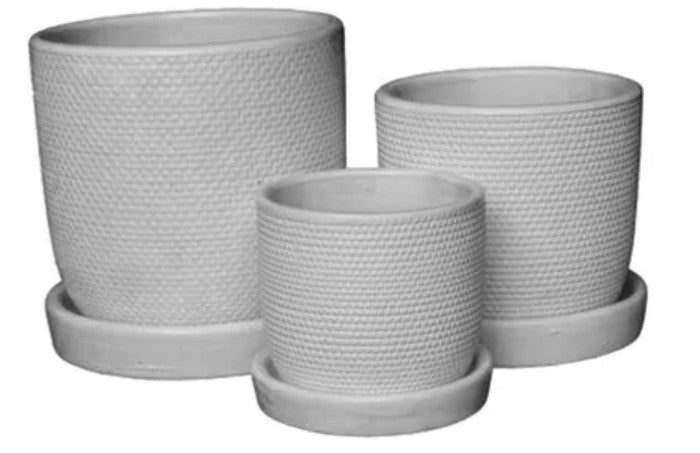 Soho Pots with Saucers - White - 3 sizes