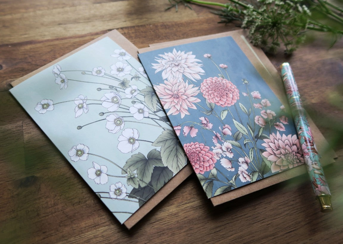 Japanese Anemones Portrait Card