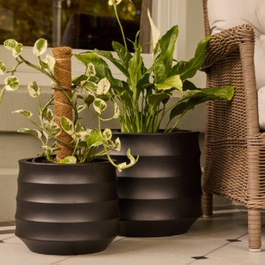Ellipse Pots Round Set of 2 - Black