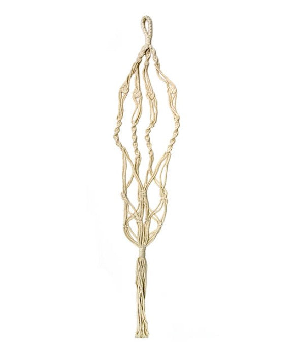 Macrame Hanging Pot Holder Twist White
