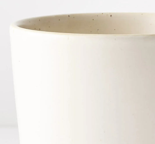 Speckled Pot w/Saucer - Whtie