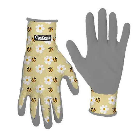 Cyclone Lifestyle Bee & Flower Gardening Gloves - Size M