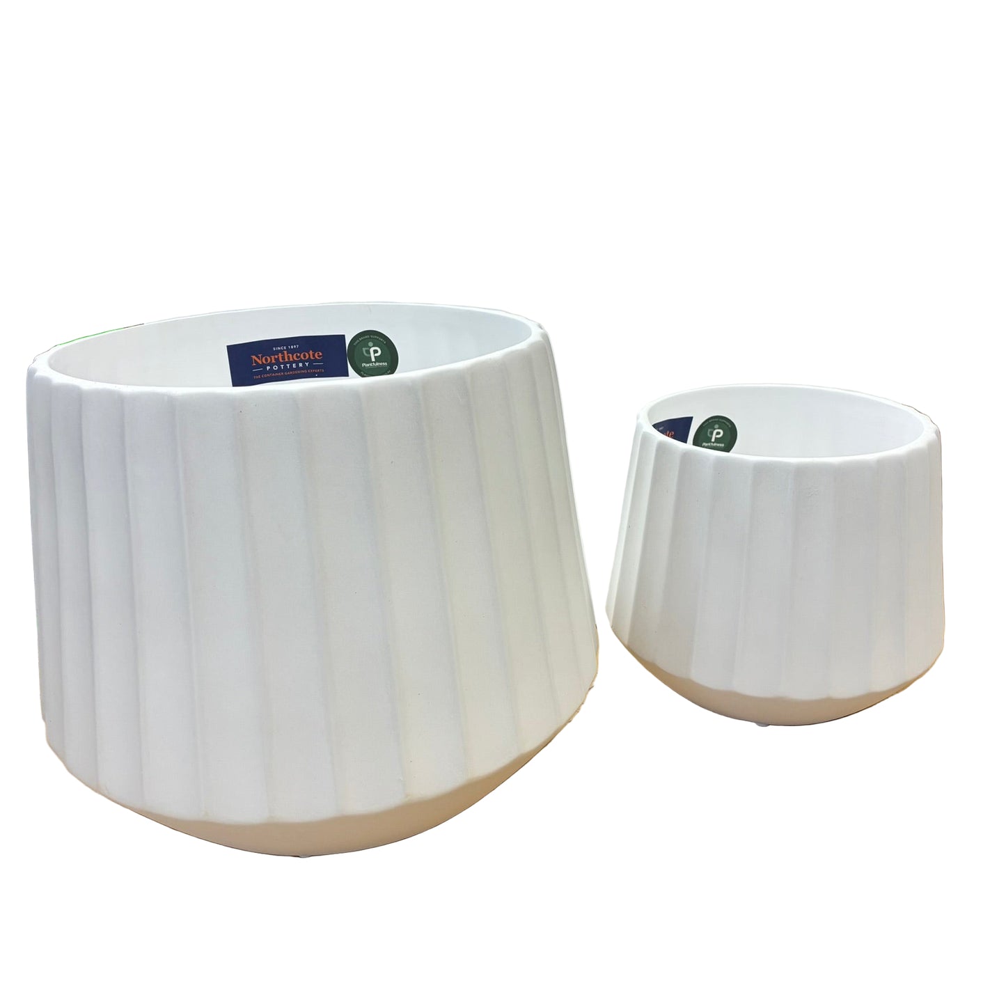 Cove Drum Pot Set of 2 - White