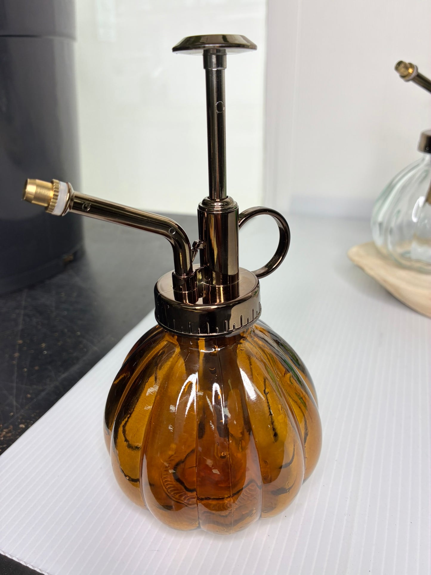 Glass Misters with Brass coloured tops - 3 colours