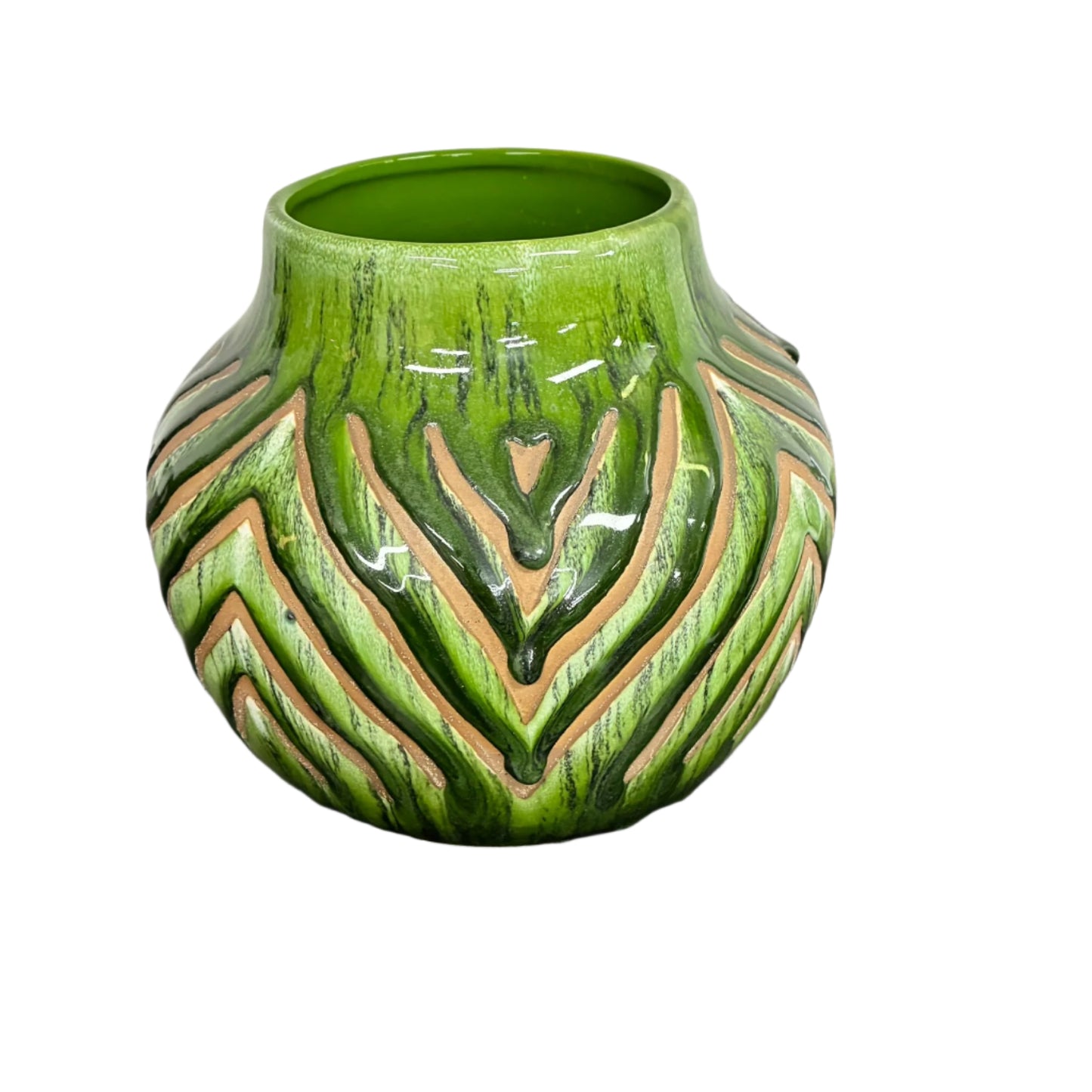 Eliya Vase, Green Stoneware