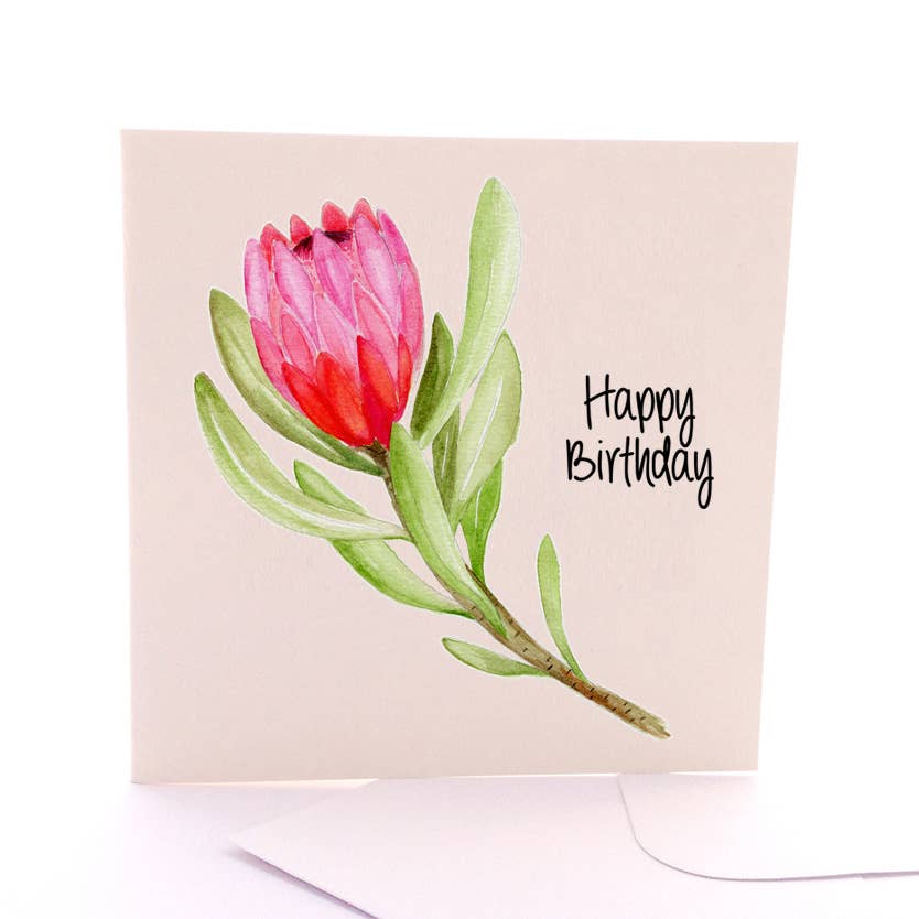 King Protea - Square Greeting Card