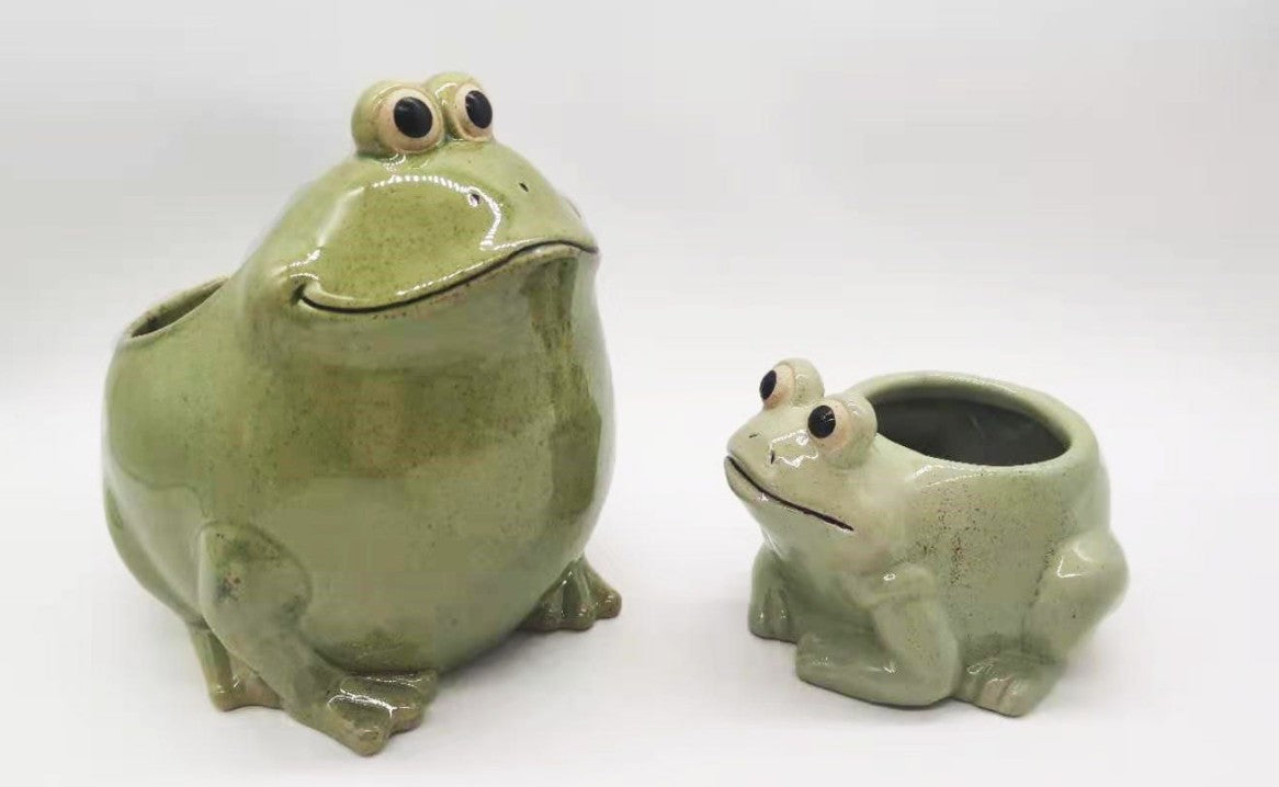 Frog Planter Light Green Small
