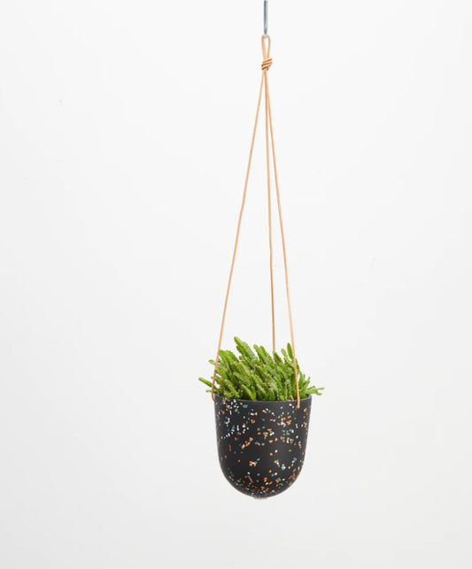 Terrazzo Hanging Pot - Black Terrazzo