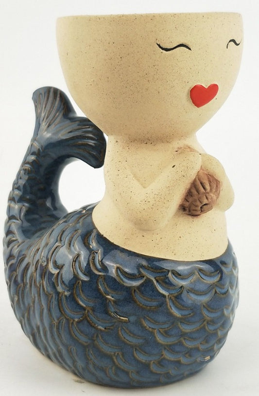 Mermaid Planter Blue 15cm