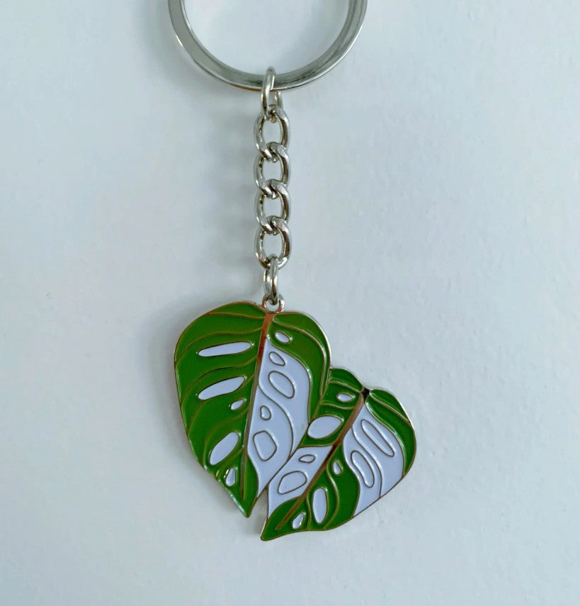 Variegated Monstera Adansonii Keyring