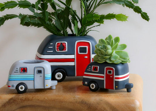 Small Camper Planter - Blue