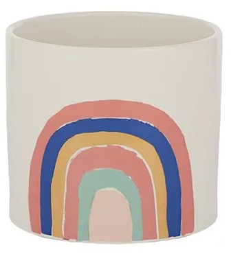 Harlequin Cermaic Pot - Pink Rainbow