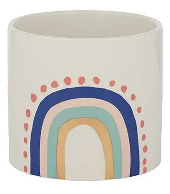 Harlequin Cermaic Pot - Blue Rainbow