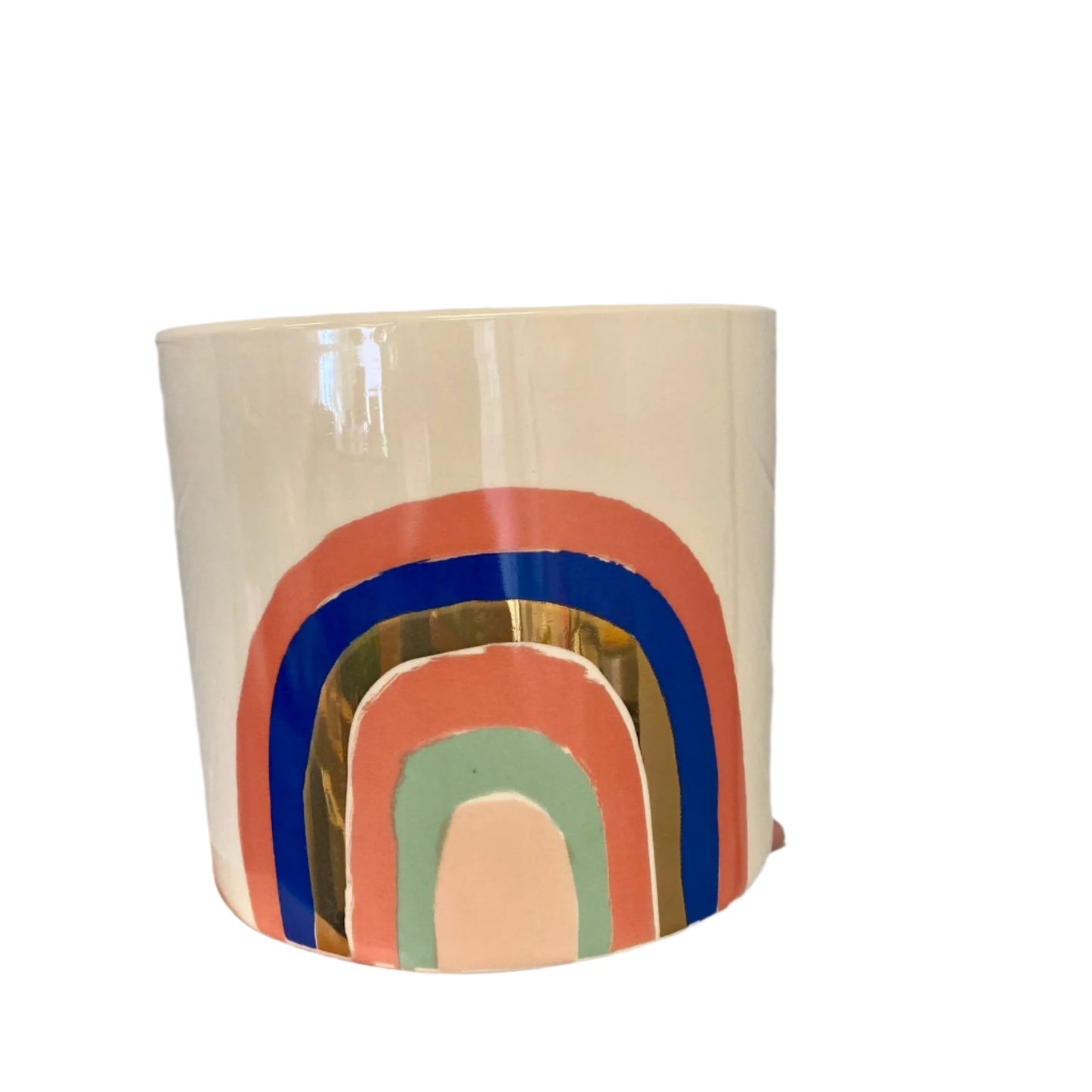Harlequin Cermaic Pot - Pink Rainbow