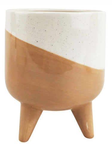 Avery Dot Planter with Legs Beige