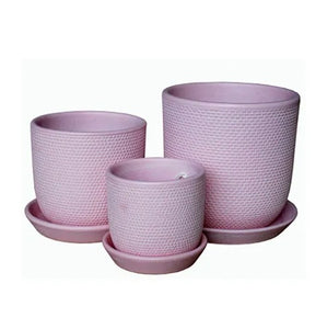 Soho Pots with Saucers - Pink - 3 sizes