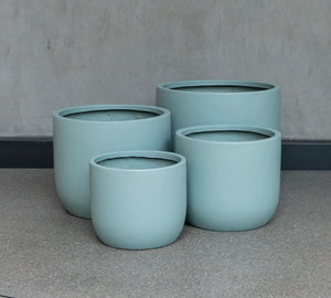 Seafoam Blue Lightweight Fibreglass Pots - 3 sizes