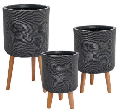 Helix Tripod Planters - Black