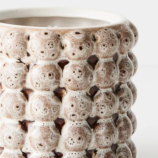 Latte Textured Ball Pot Small