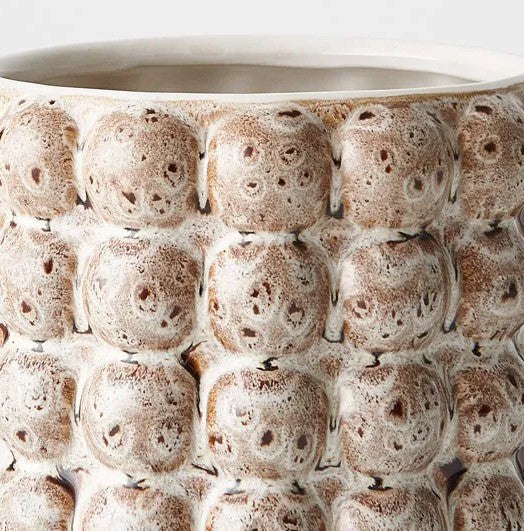 Latte Textured Ball Pot Large