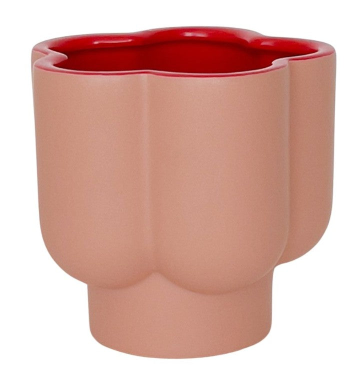 Groovy Flower Planter Pink & Red 13cm