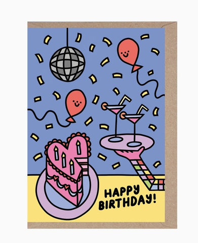 Happy Birthday Cake Party Card