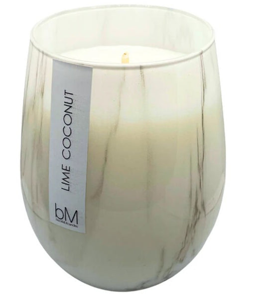 Candle - Watercolour White - Lime Coconut (Boxed)