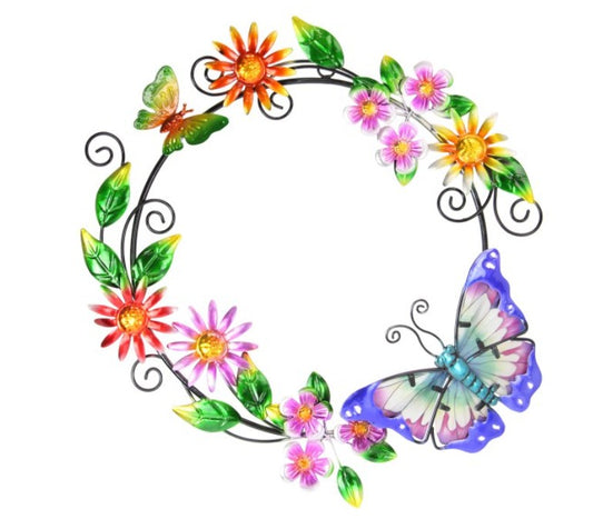 Metal Butterfly & Circle Wall Art 40cm