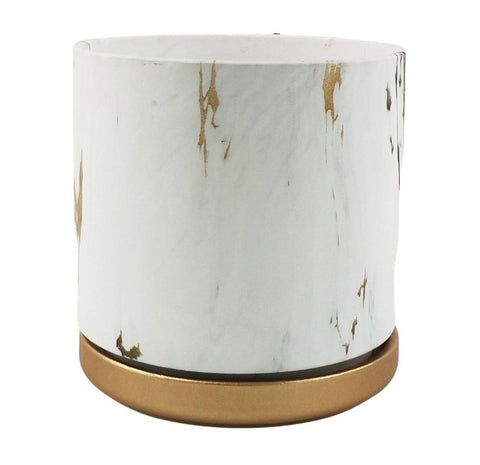 McKenna Planter with Saucer Marble Large