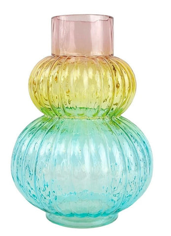 Tommy Orb Glass Vase Rose, Amber and Sky Blue