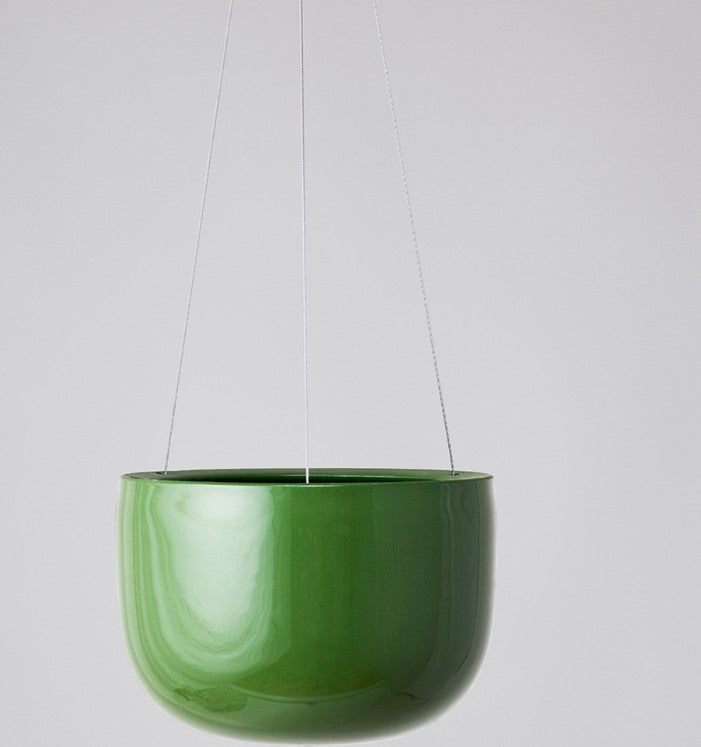 Glazed Earth Hanging Planter Forest Green