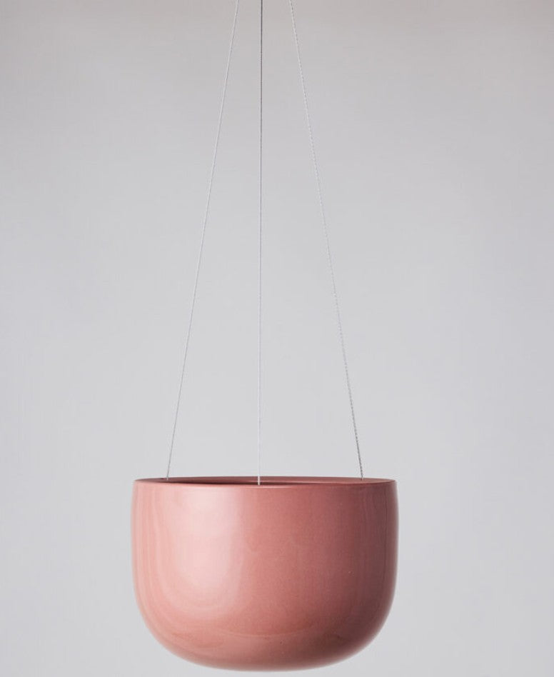 Glazed Earth Hanging Planter Ochre Gloss