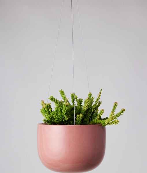 Glazed Earth Hanging Planter Ochre Gloss