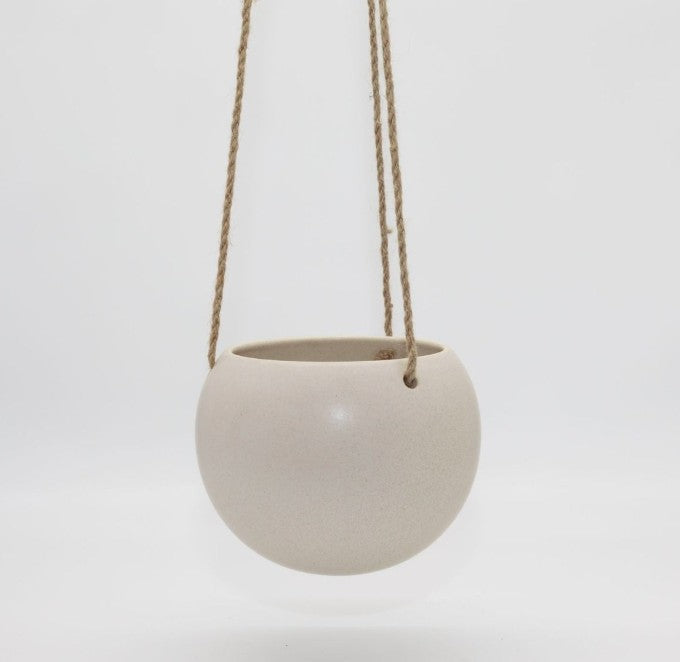 Small Orbit Hanging Planter Oatmeal