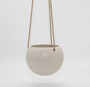 Small Orbit Hanging Planter Oatmeal