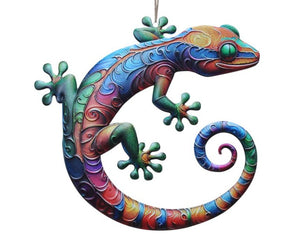 Colourful Metal Lizard Wall Art 45cm