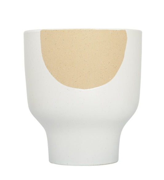 Ash Planter Pot White/Tan