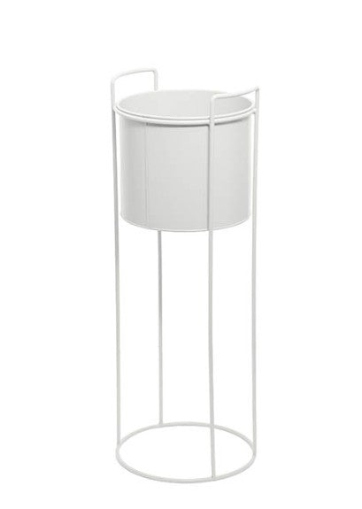 White Metal Display Stand with pot