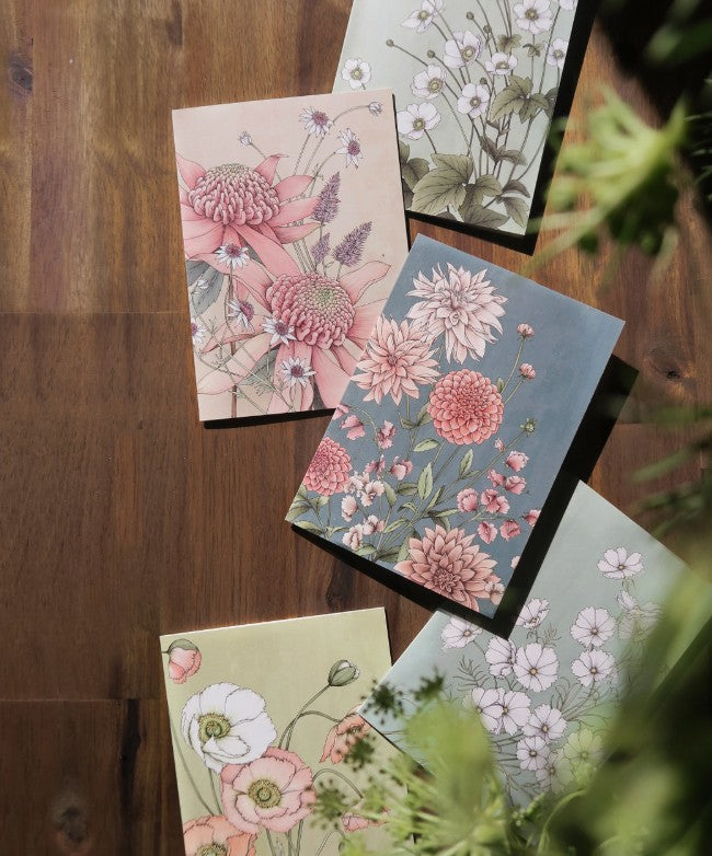 Pink Waratah Portrait Card