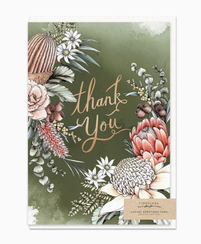 Waratah Thank You Card